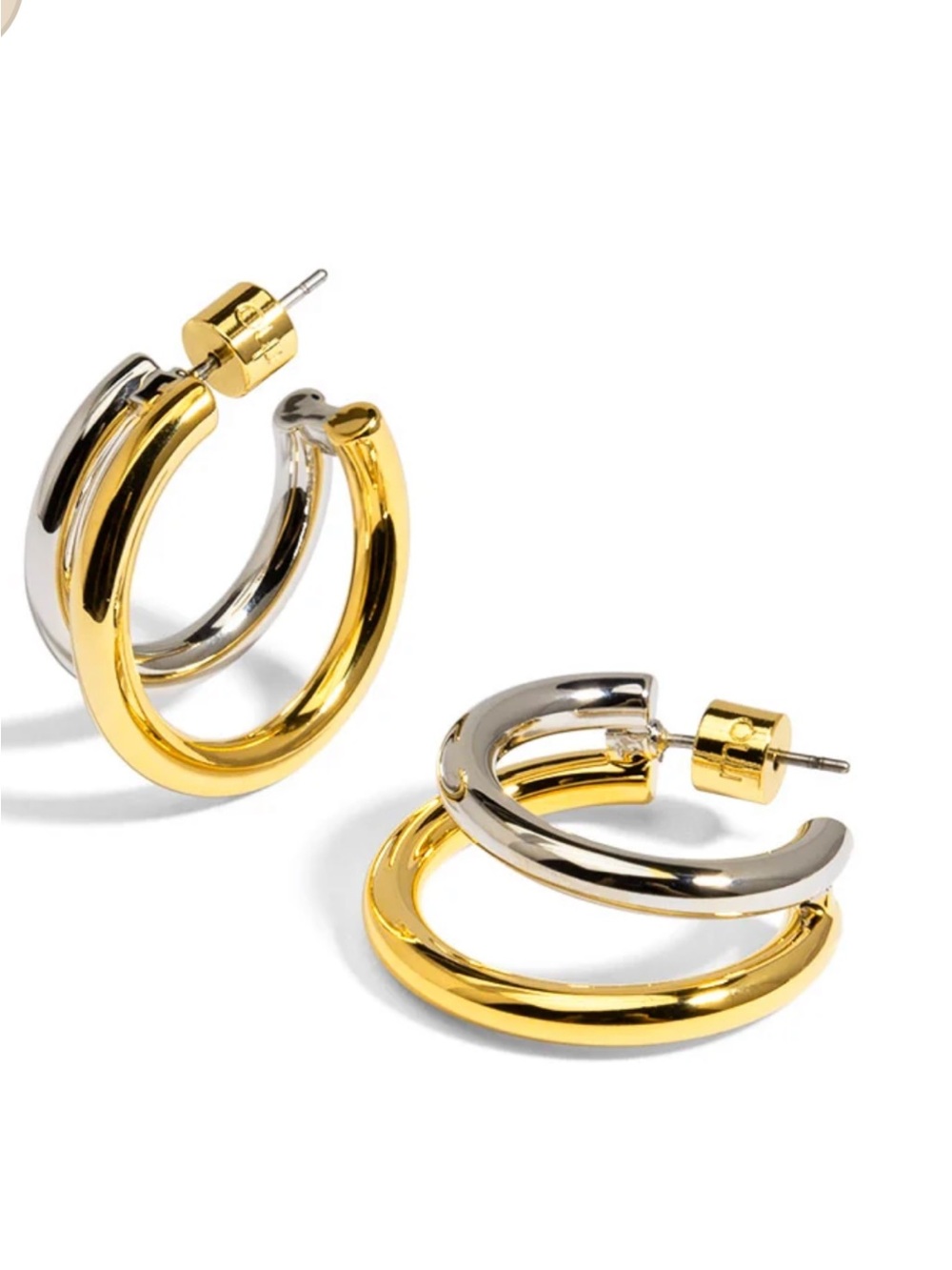 rho jewelry Two-Tone Gold & Silver Double Hoop Earrings